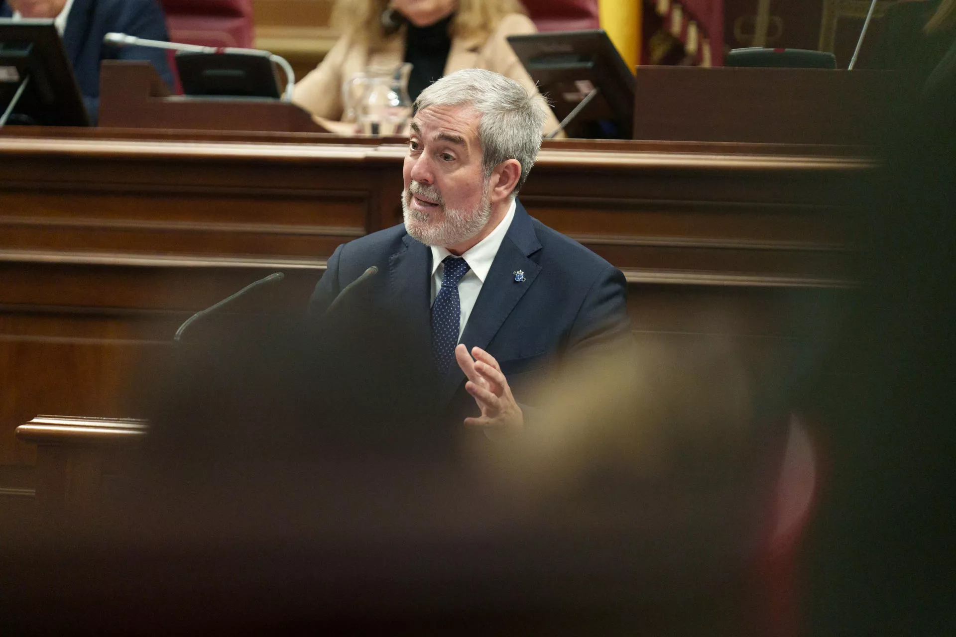 El presidente de Canarias, Fernando Clavijo, durante el debate general sobre el estado de la nacionalidad canaria. / EFE - RAMÓN DE LA ROCHA