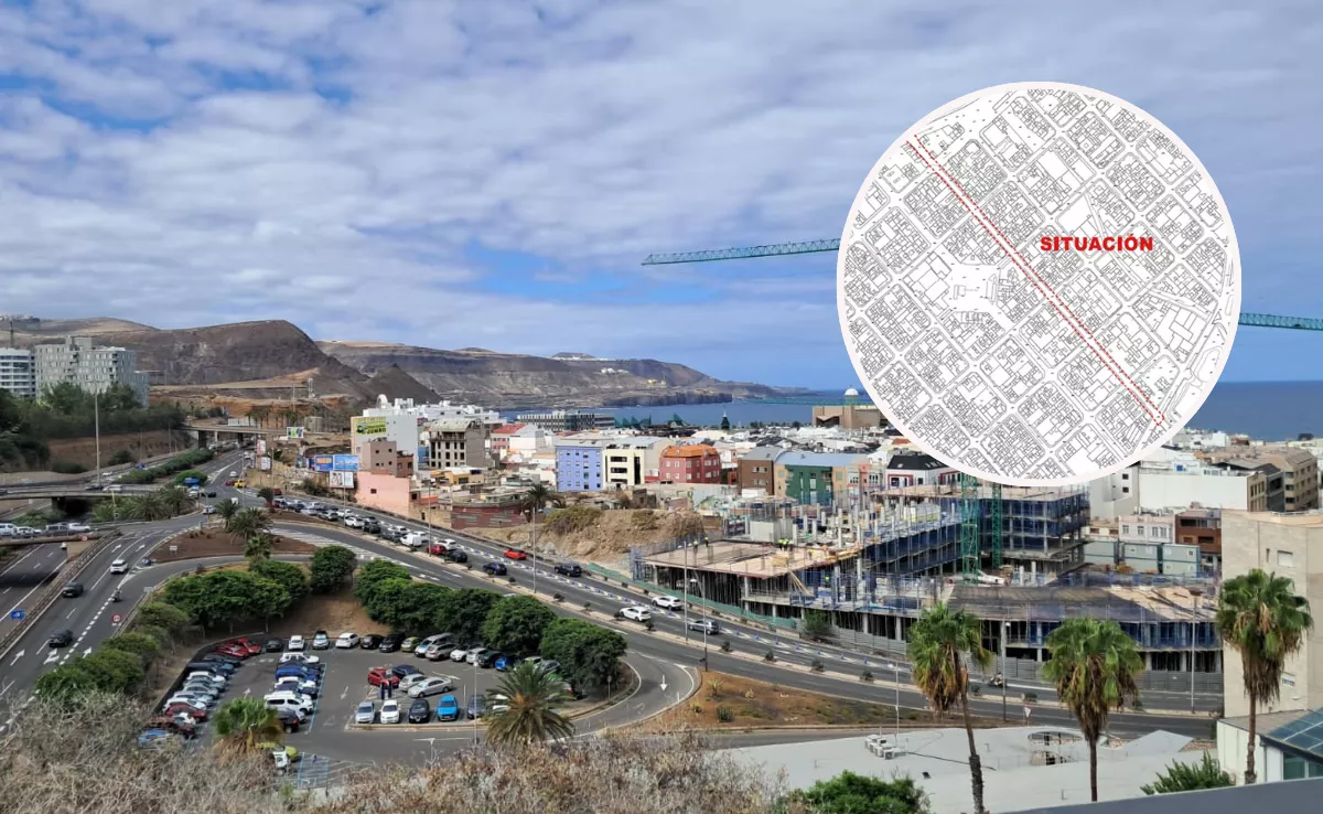 Una imagen general de Guanarteme y un mapa de la zona de actuación / AH