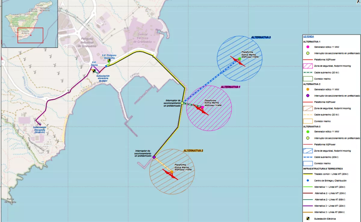Diferentes alternativas para la instalación de los dos aerogeneradores del parque eólico marino Primavera. / PROYECTO