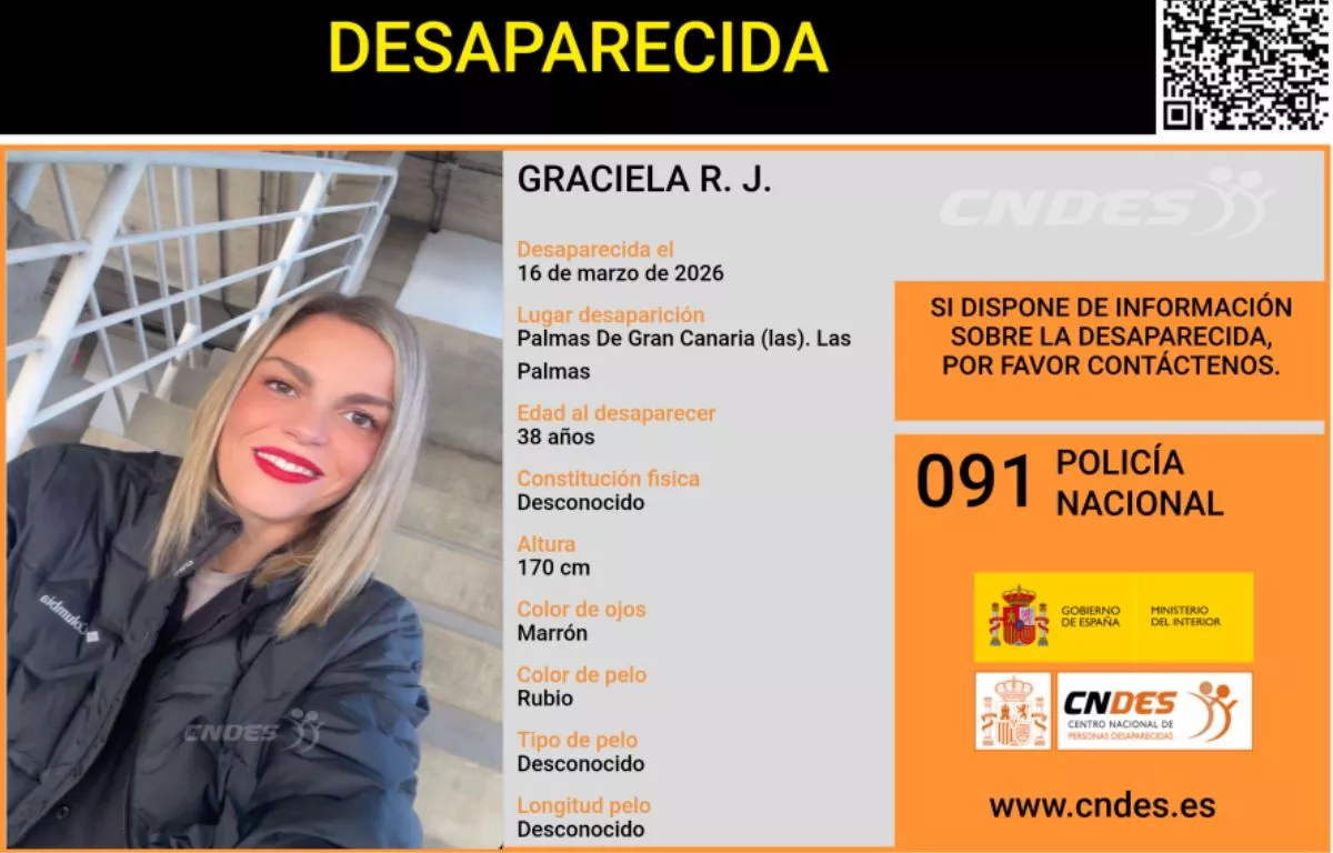 La Policía Nacional pide ayuda para localizar a una mujer desaparecida en Las Palmas de Gran Canaria. CEDIDA
