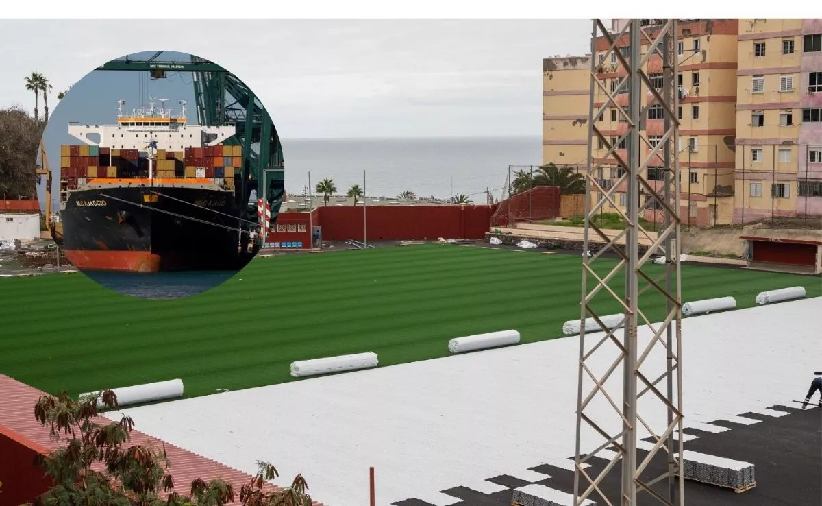 El campo de Hoya de La Plata sufre un nuevo retraso: un buque averiado frena la llegada del césped