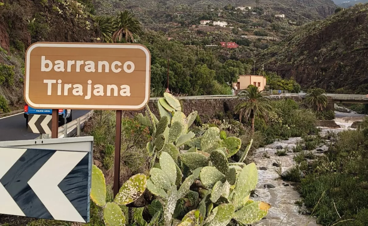 Barranco de Tirajana durante la borrasca Therese./ CEDIDA