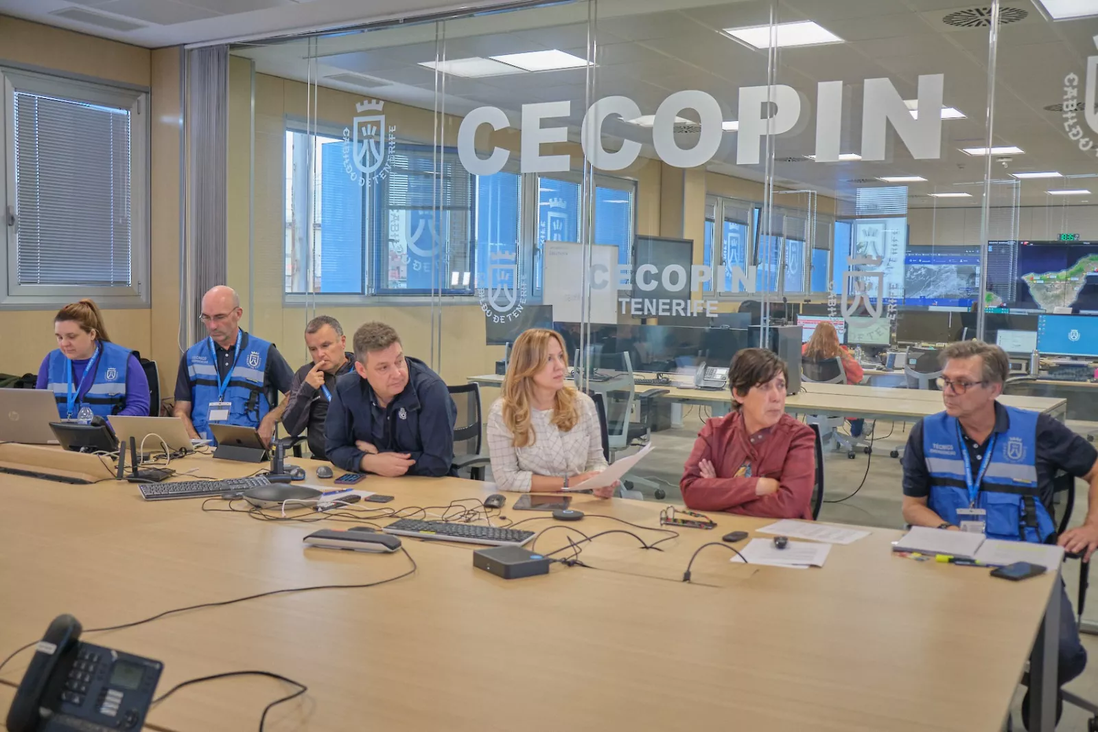 Reunión del Cecopin de Tenerife por la borrasca Therese./ CEDIDA