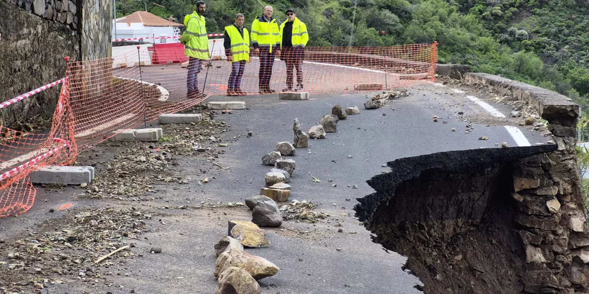 Imagen de una de las carreteras de Tejeda tras la borrasca Therese  CABILDO DE GRAN CANARIA