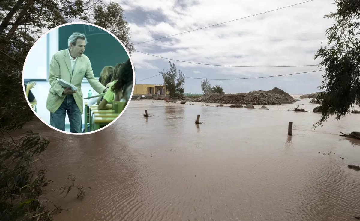 Imagen de inundaciones en Gran Canaria y un profesor / AH