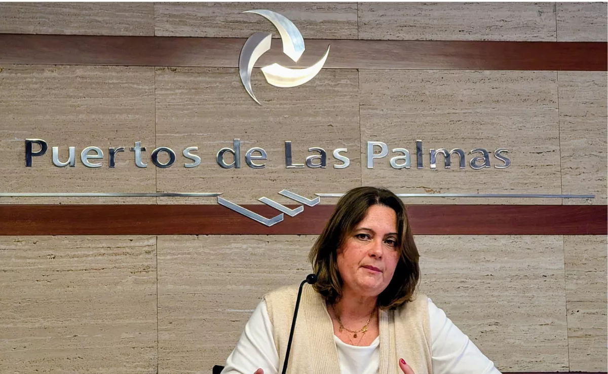 Beatriz Calzada, tras el Consejo de Administración de Puertos de Las Palmas. / AH