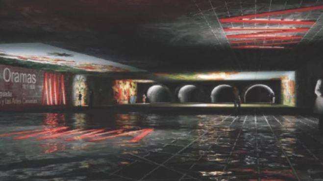 Infografía de la musealización de las bóvedas que propuso el equipo ganador del concurso internacional de ideas “Paseo Guiniguada de la Cultura y las Artes Canarias” en 2025.