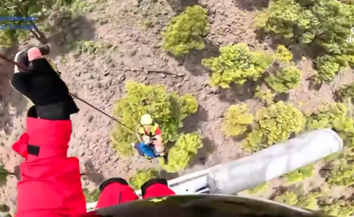 Evacuada en helicóptero una senderista herida en la Caldera de Taburiente, en La Palma. / 112 CANARIAS