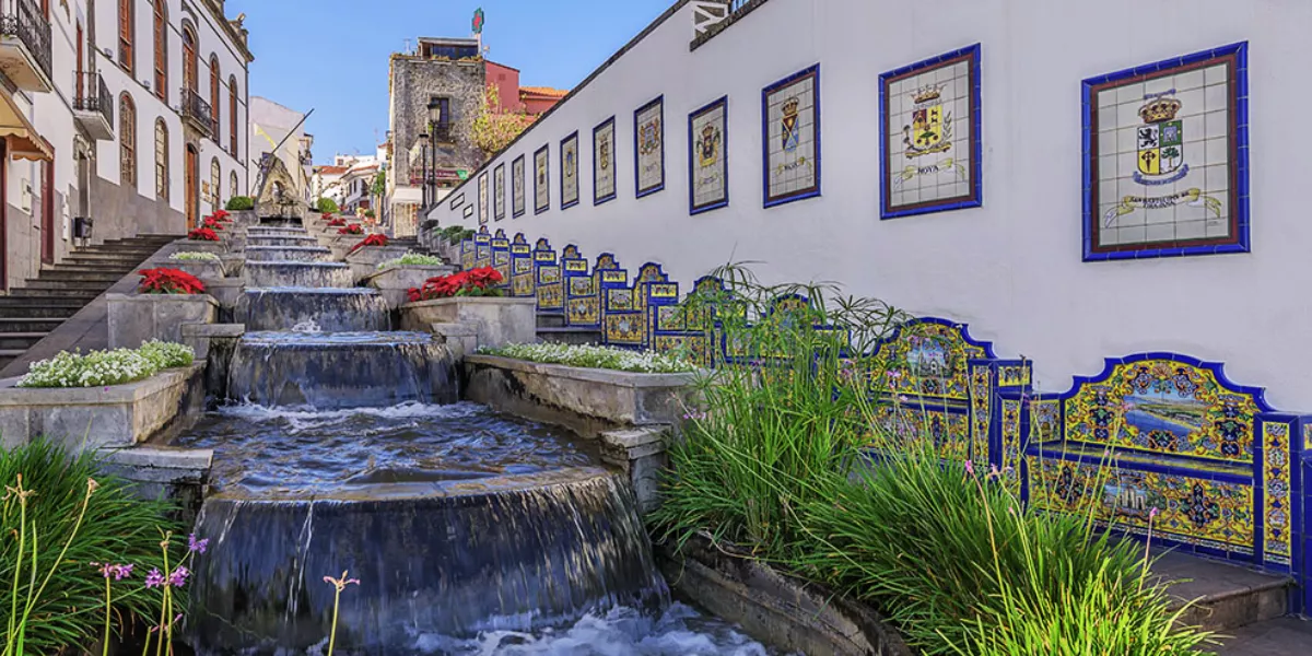 Imagen de la cascada urbana de Firgas / CABILDO DE GRAN CANARIA