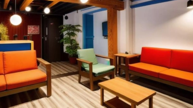 Zona común del hostel precintado por el Ayuntamiento de Las Palmas de Gran Canaria en Vegueta. / AH