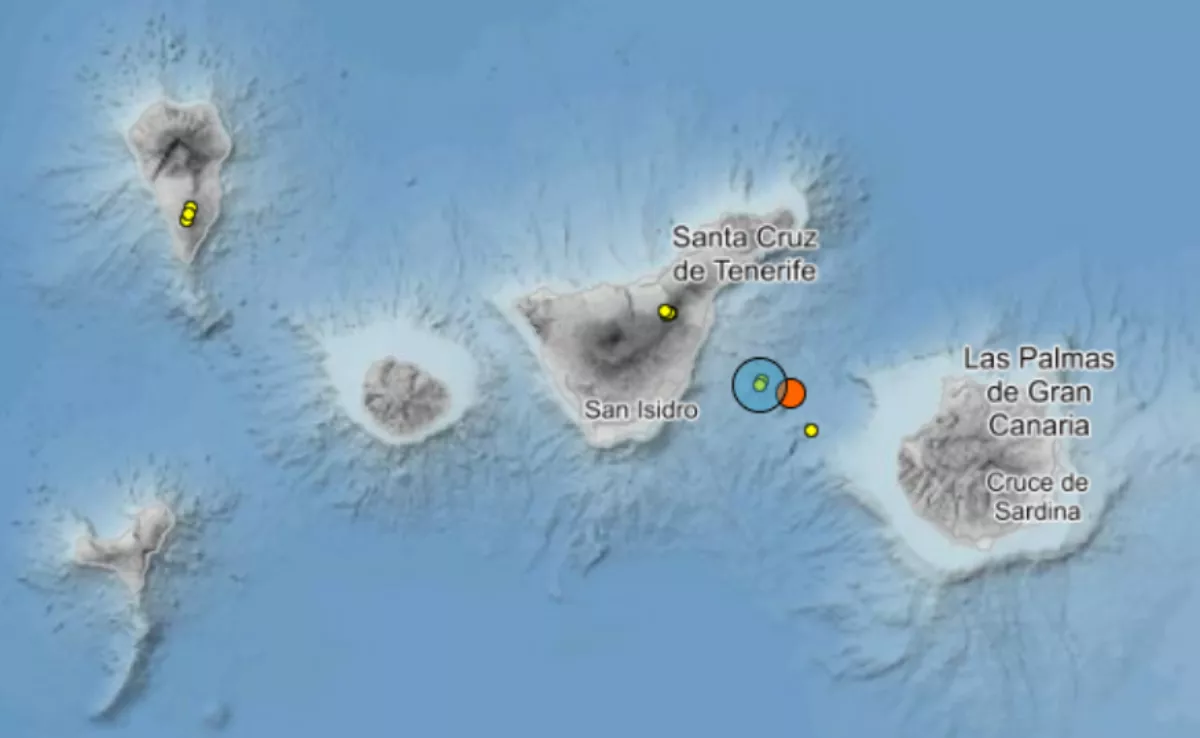 Puntos de los seísmos detectados / IGN