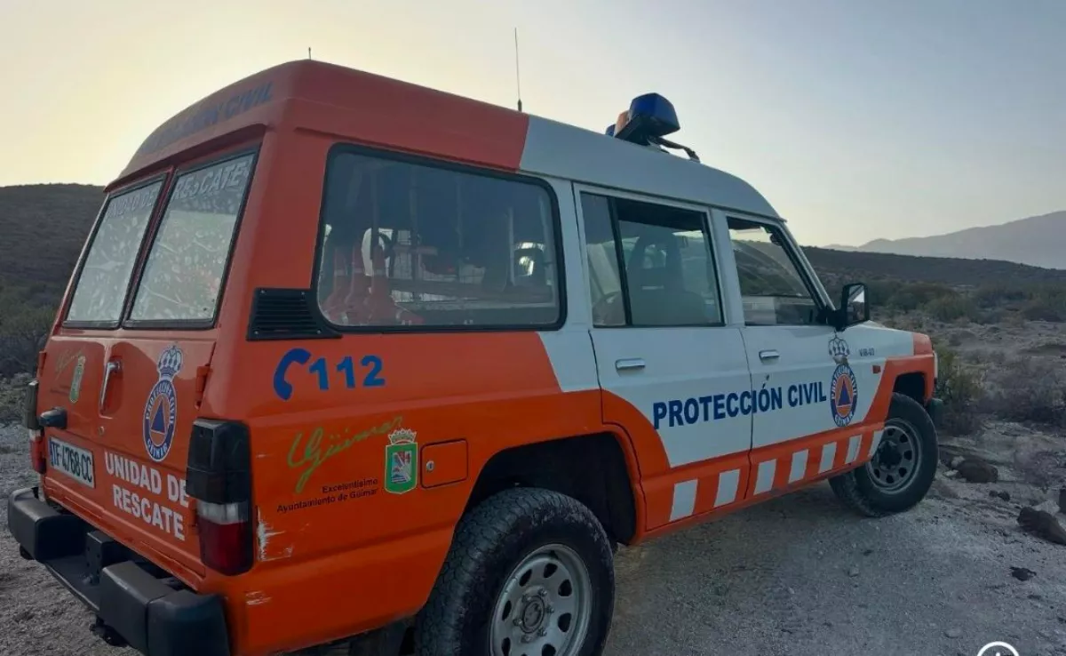 Vehículo de Protección Civil robado en Güímar, Tenerife. / REDES
