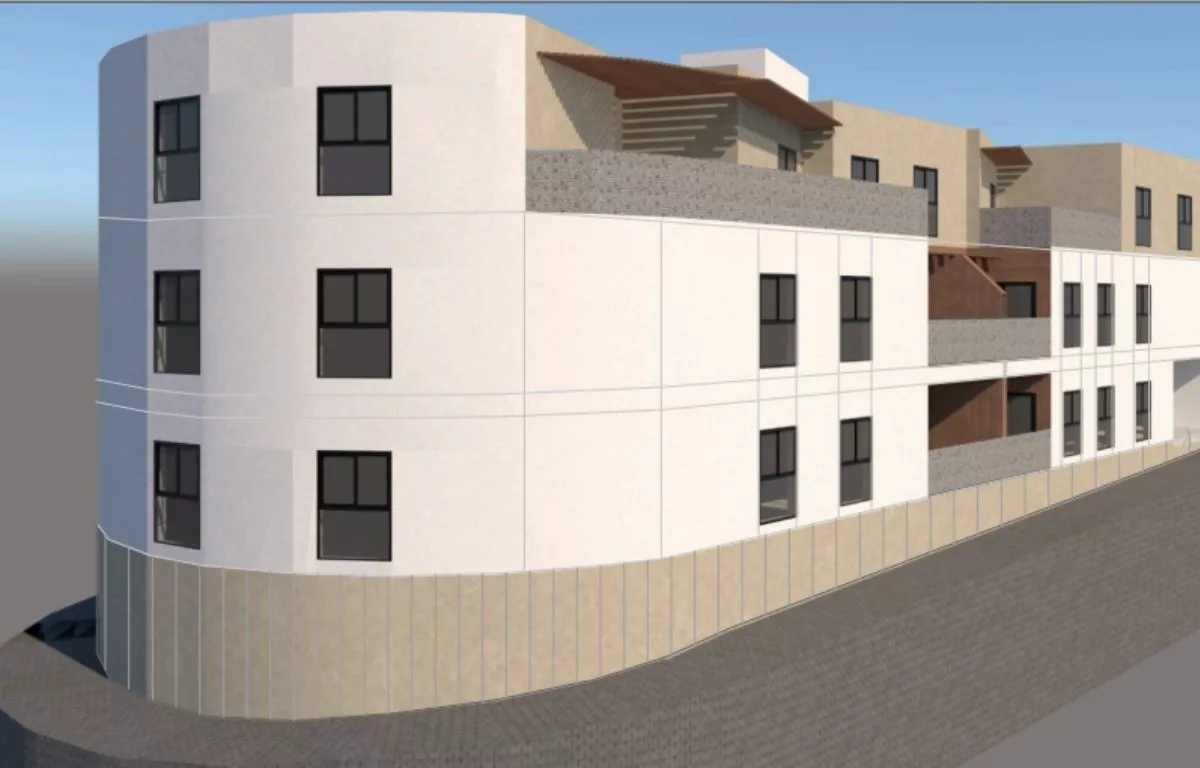 Infografía del edificio de VPO en calle Damasco Arguineguín. AH