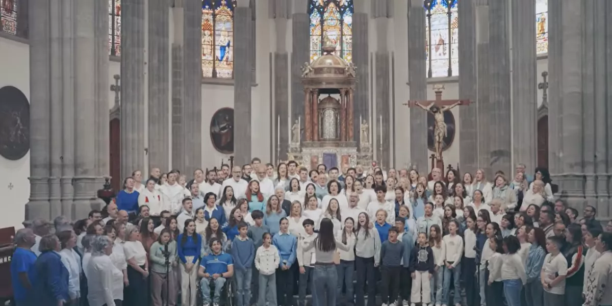 Catedral de La Laguna en el montaje del videoclip Alza la Mirada / YOUTUBE
