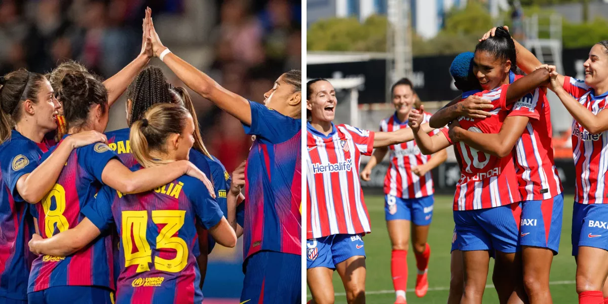 Imagen del Barça y Atlético de Madrid femeninos / EFE - MONTAJE AH 