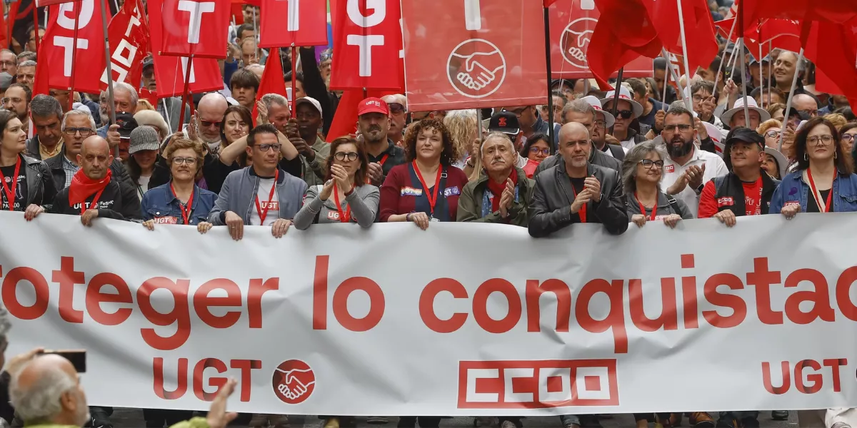 Imágenes de archivo de una movilización de UGT y CCOO / EFE