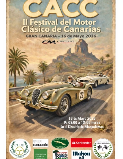 Cartel II Festival del Motor Clásico de Canarias. CEDIDA