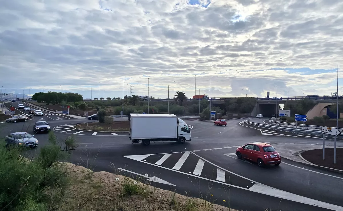 Imagen del Polígono de Güímar tras finalizar las obras de los nuevos carriles. / AYUNTAMIENTO DE CANDELARIA
