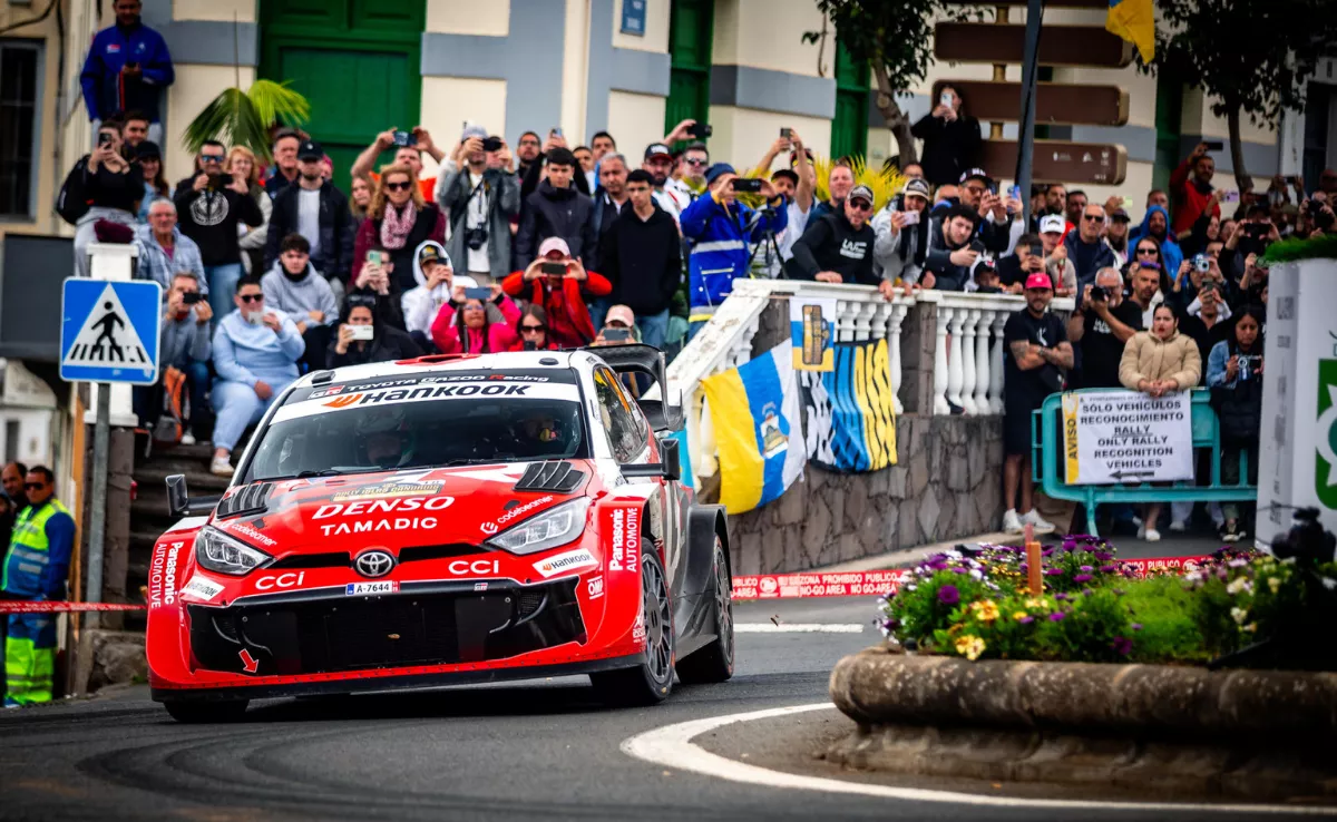 Foto cedida por el Rally Islas Canarias de Takamoto Katsuta y su copiloto Aaron Johnston a los mandos de un Toyota GR Yaris Rally1. EFE/@World