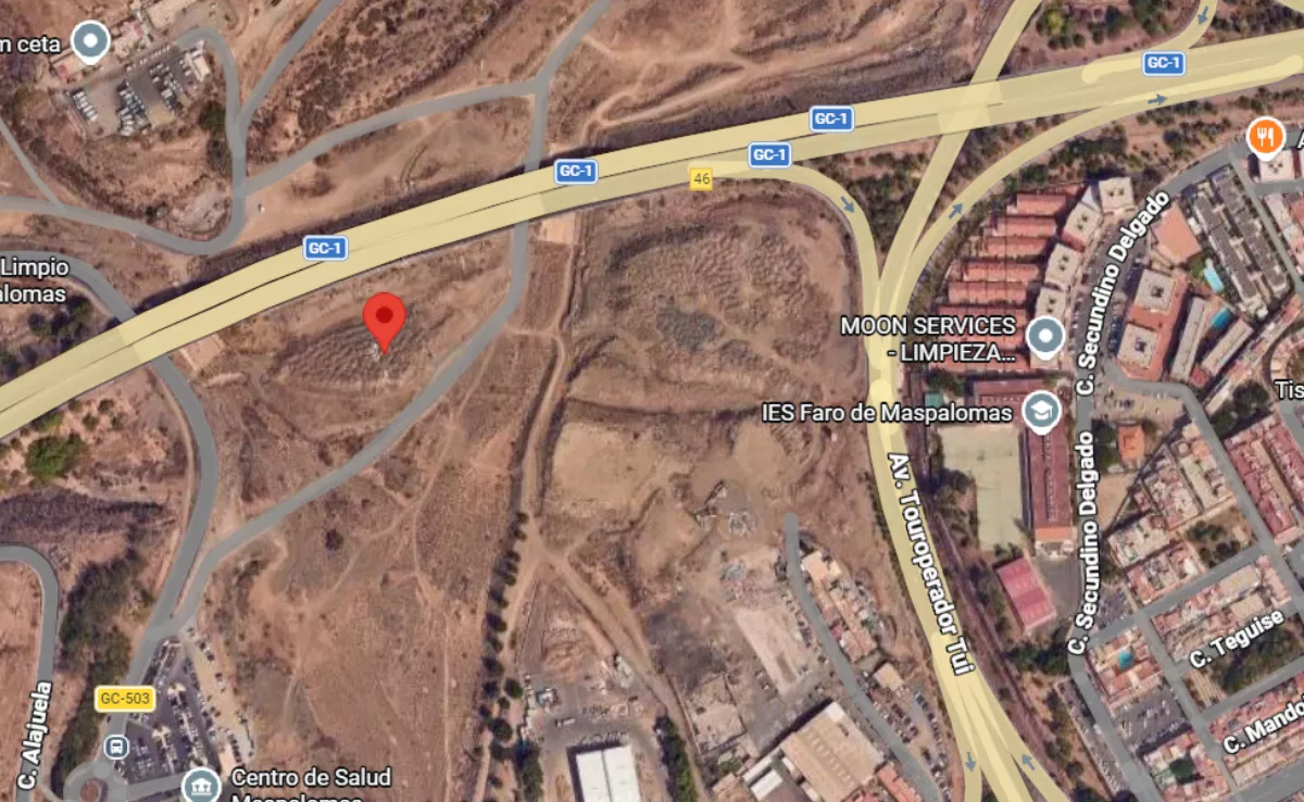 Ubicación de la zona en la que la policía ha encontrado al hombre calcinado, en el municipio de San Bartolomé de Tirajana, Gran Canaria. / AH