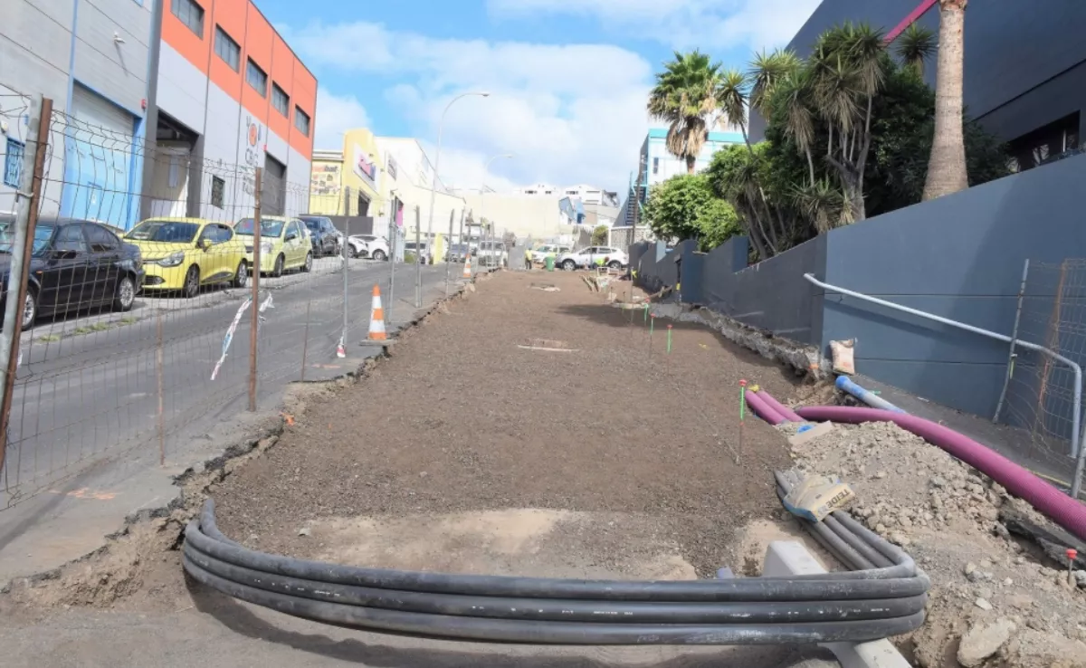Imagen de unas obras en el polígono de La Campana en Tenerife. / AYUNTAMIENTO DE EL ROSARIO