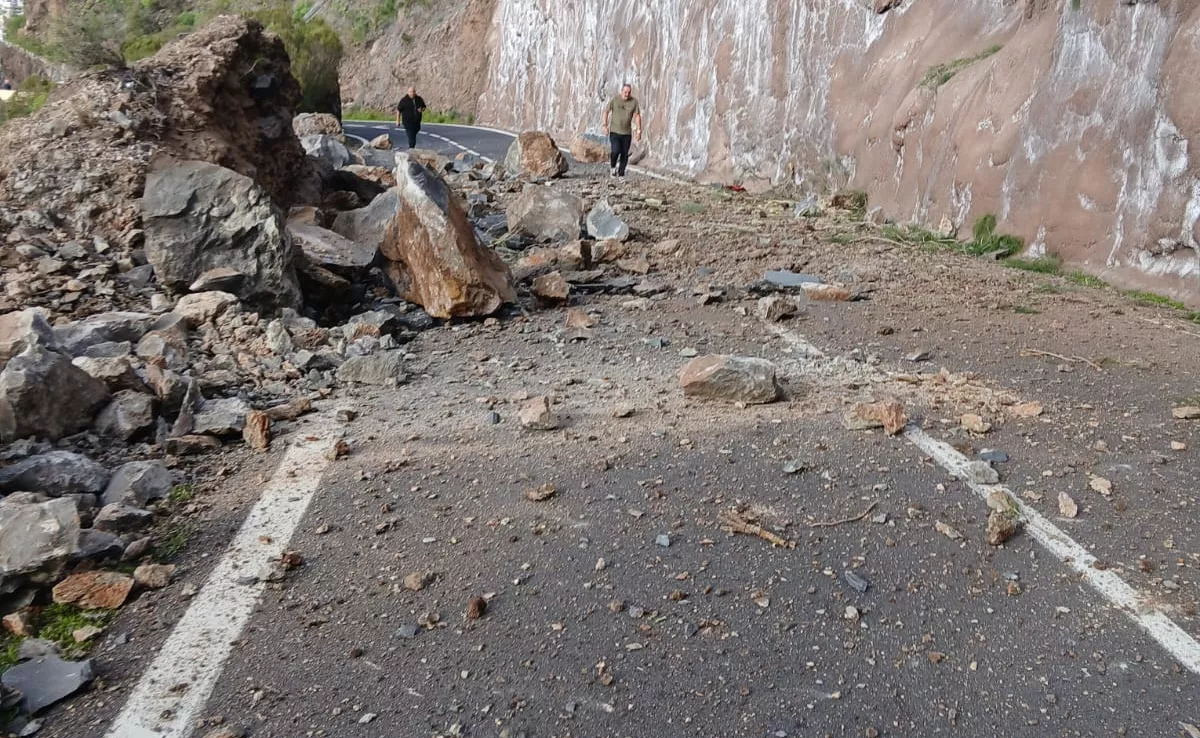 Imagen de un desprendimiento en La Vetita, en Santiago del Teide. / CABILDO DE TENERIFE