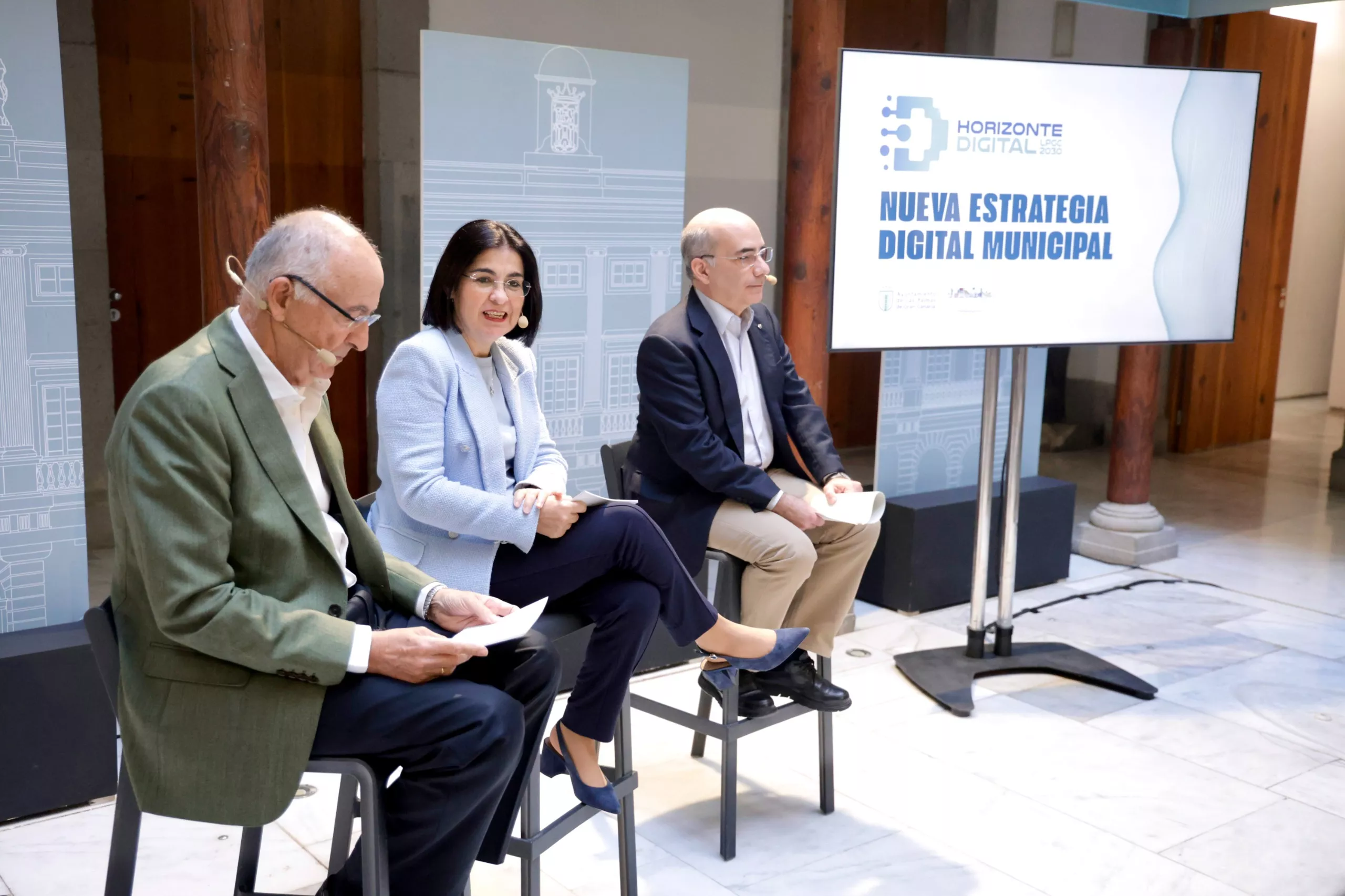 La alcaldesa, Carolina Darias, en la presentación de la estrategia Horizonte Digital 2030. AH