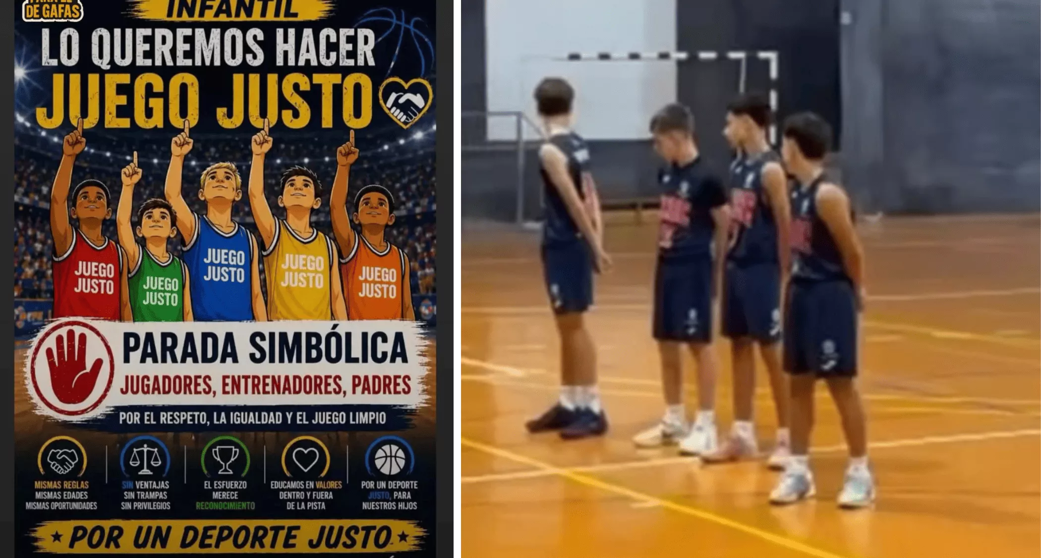 Los jugadores del EMB Candelaria pararon en la primera jugada de su debut en el Campeonato Infantil de Canarias en señal de protesta. / AH