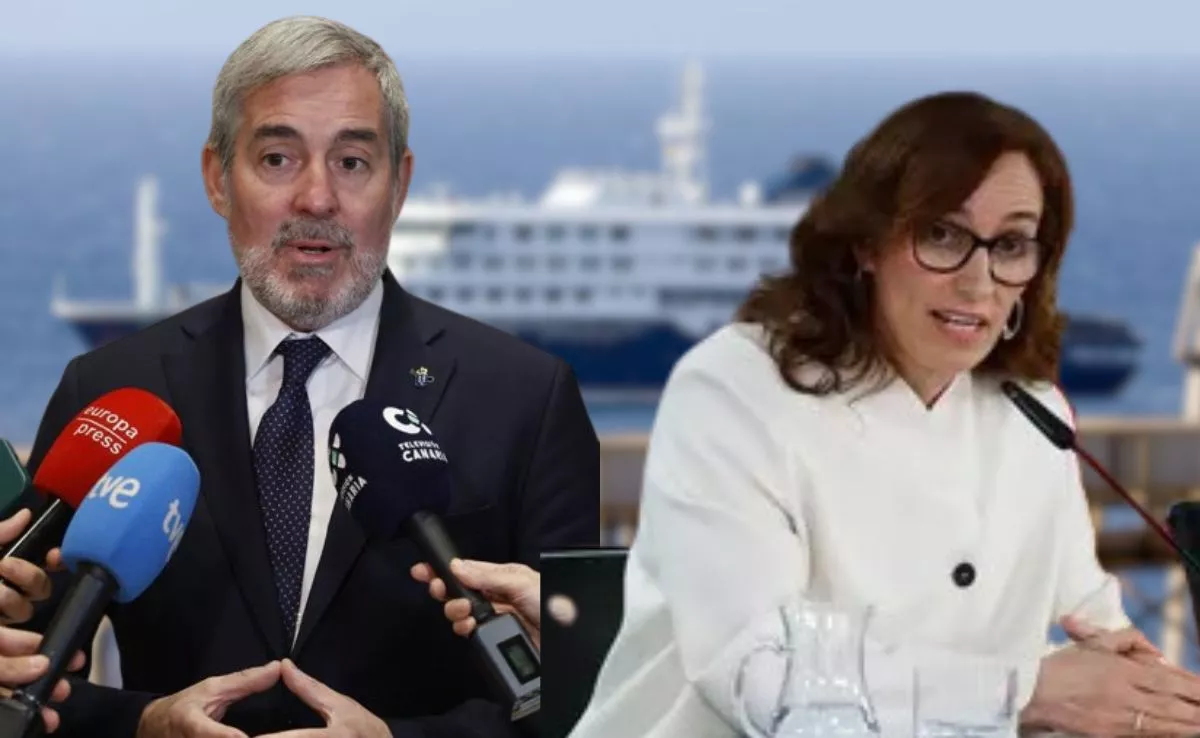 Imagen de Fernando Clavijo, presidente de Canarias, y Mónica García, ministra de Sanidad|MONTAJEAH