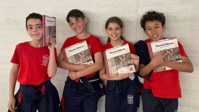 Katriel, Alejandro, Dafne y Harvey acudieron a la presentación del cuento sobre Manolo Millares / ARIADNA MARTÍNEZ - ATLÁNTICO HOY