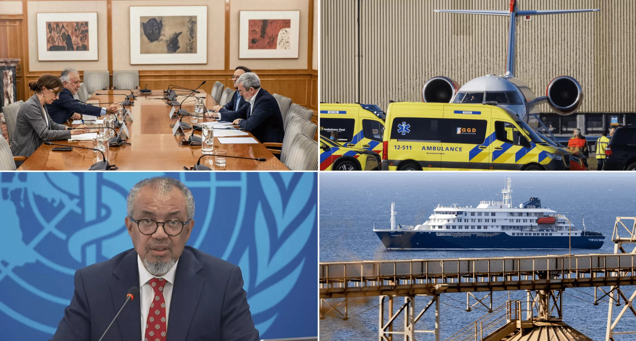 Canarias y el Estado rebajan la tensión por el MV Hondius mientras se ultiman las evacuaciones. / EFE