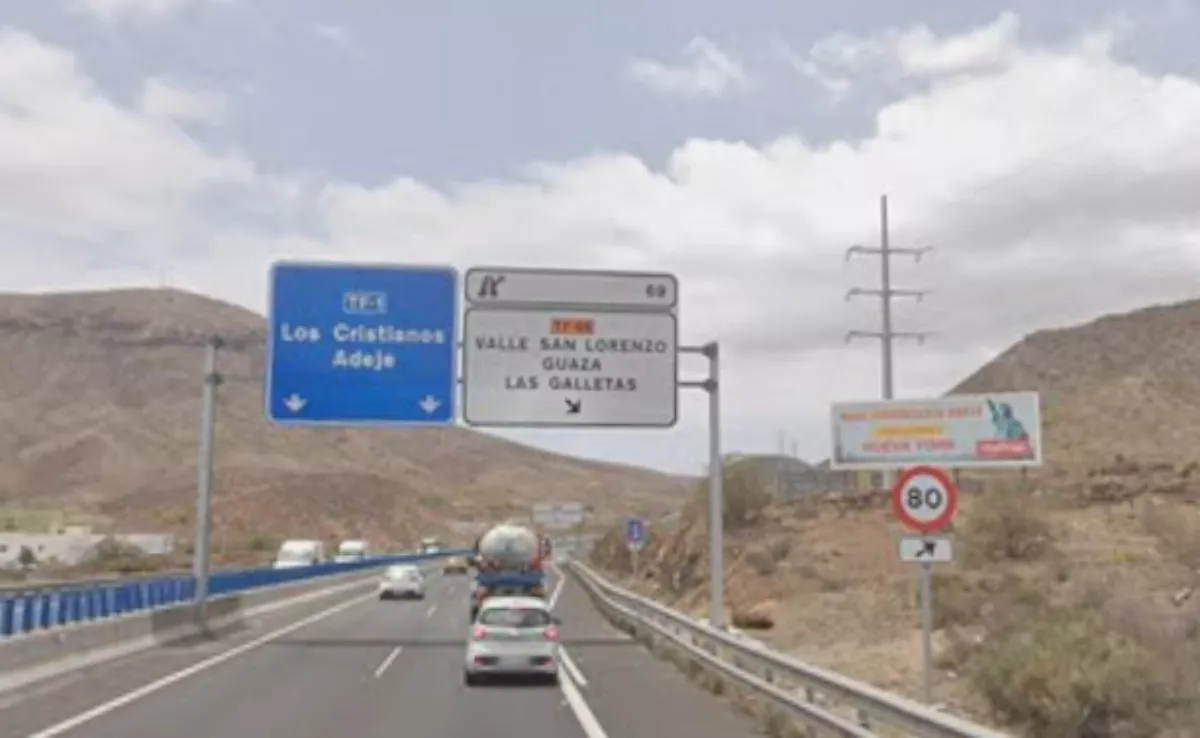 Imagen de la TF-1 a la altura de Guaza. / GOOGLE MAPS