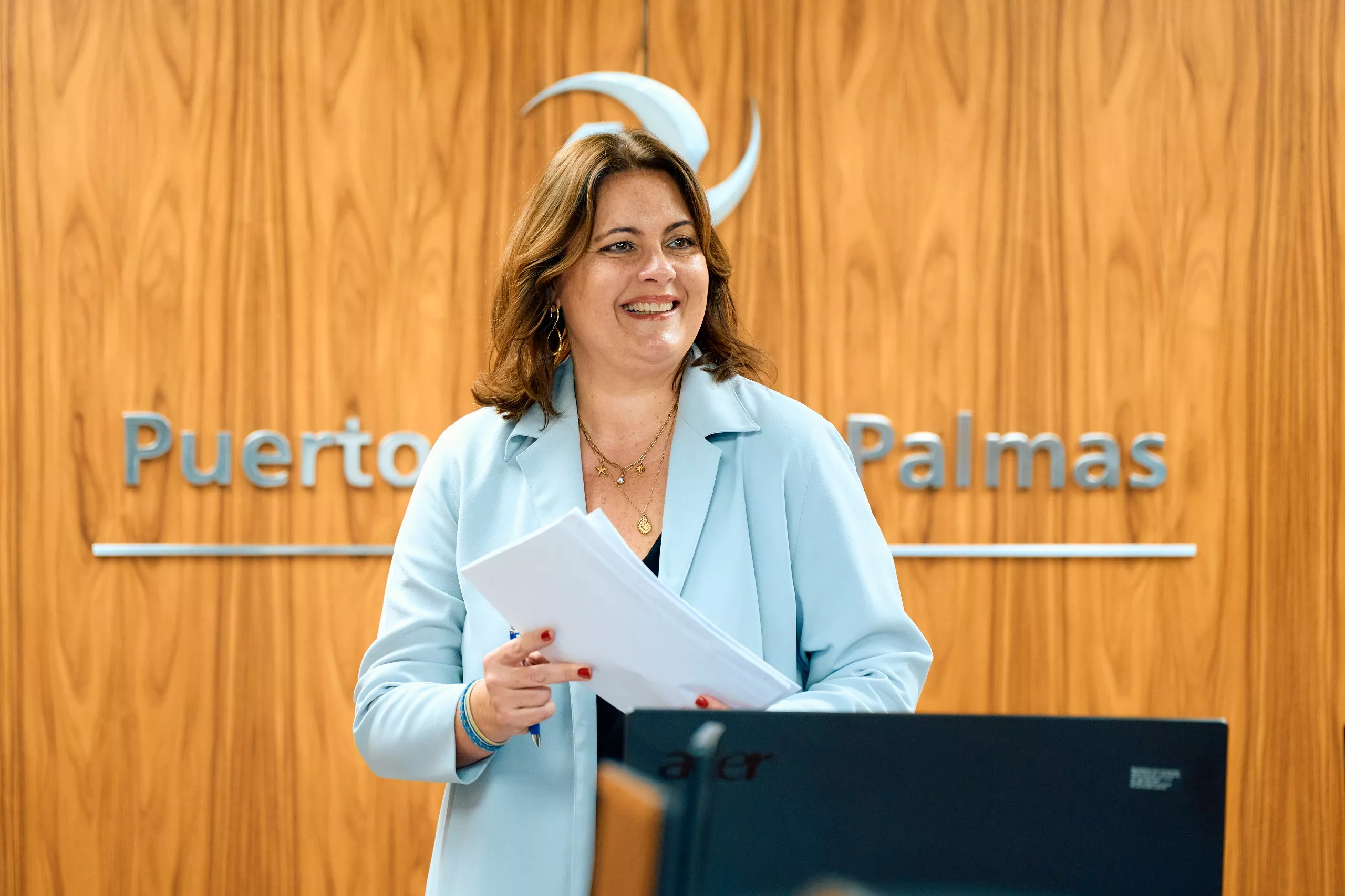 La presidenta de la Autoridad Portuaria de Las Palmas, Beatriz Calzada, durante el Consejo de Administración de Puertos de Las Palmas. AH