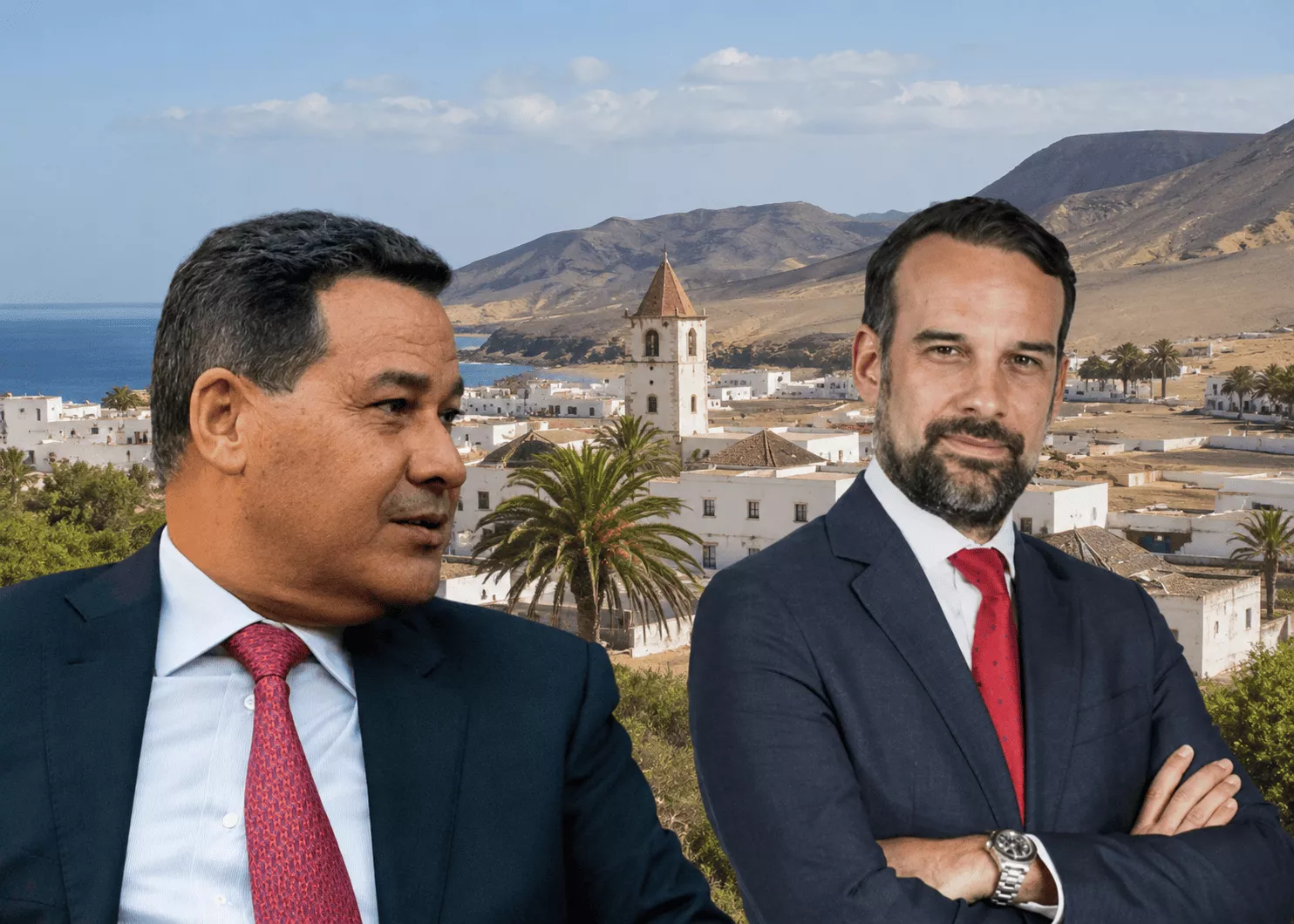 Lopesan pierde otra batalla judicial en el conflicto urbanístico de Morro Jable. En la imagen, Eustasio López y José Alba, presidente y director general de la compañía. / AH