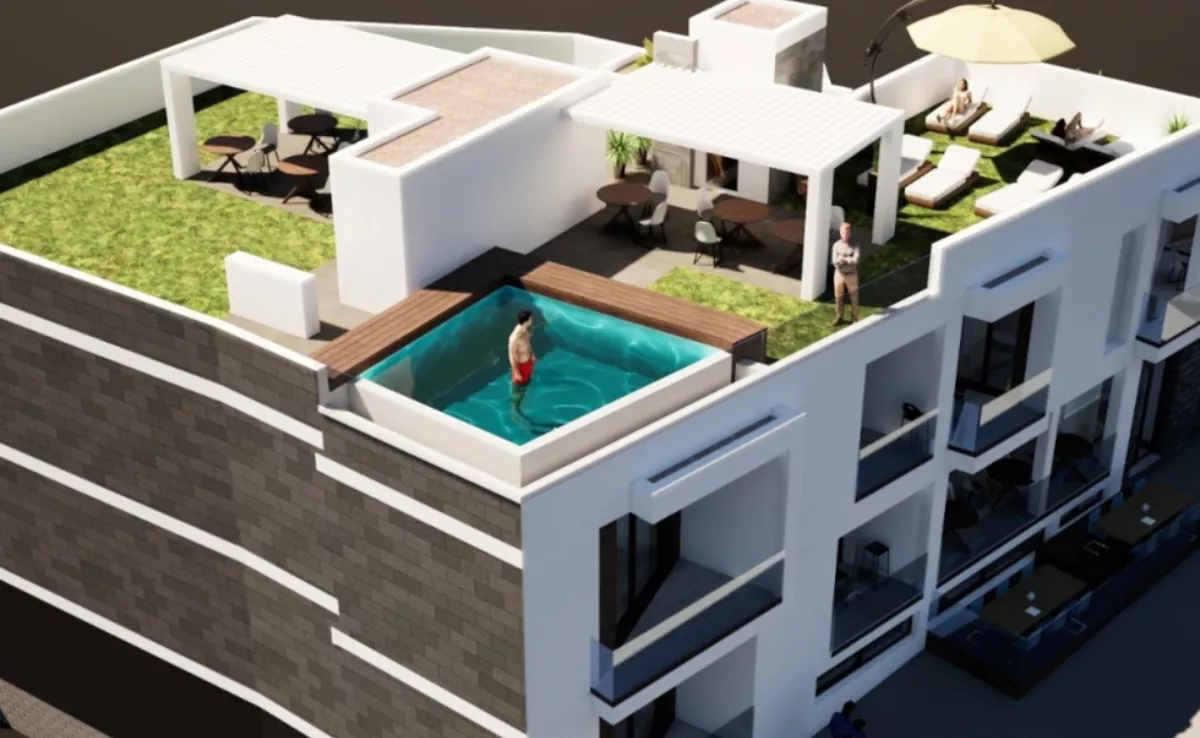 Imagen de un boceto del futuro hotel en Fuerteventura / MONTEBALITO