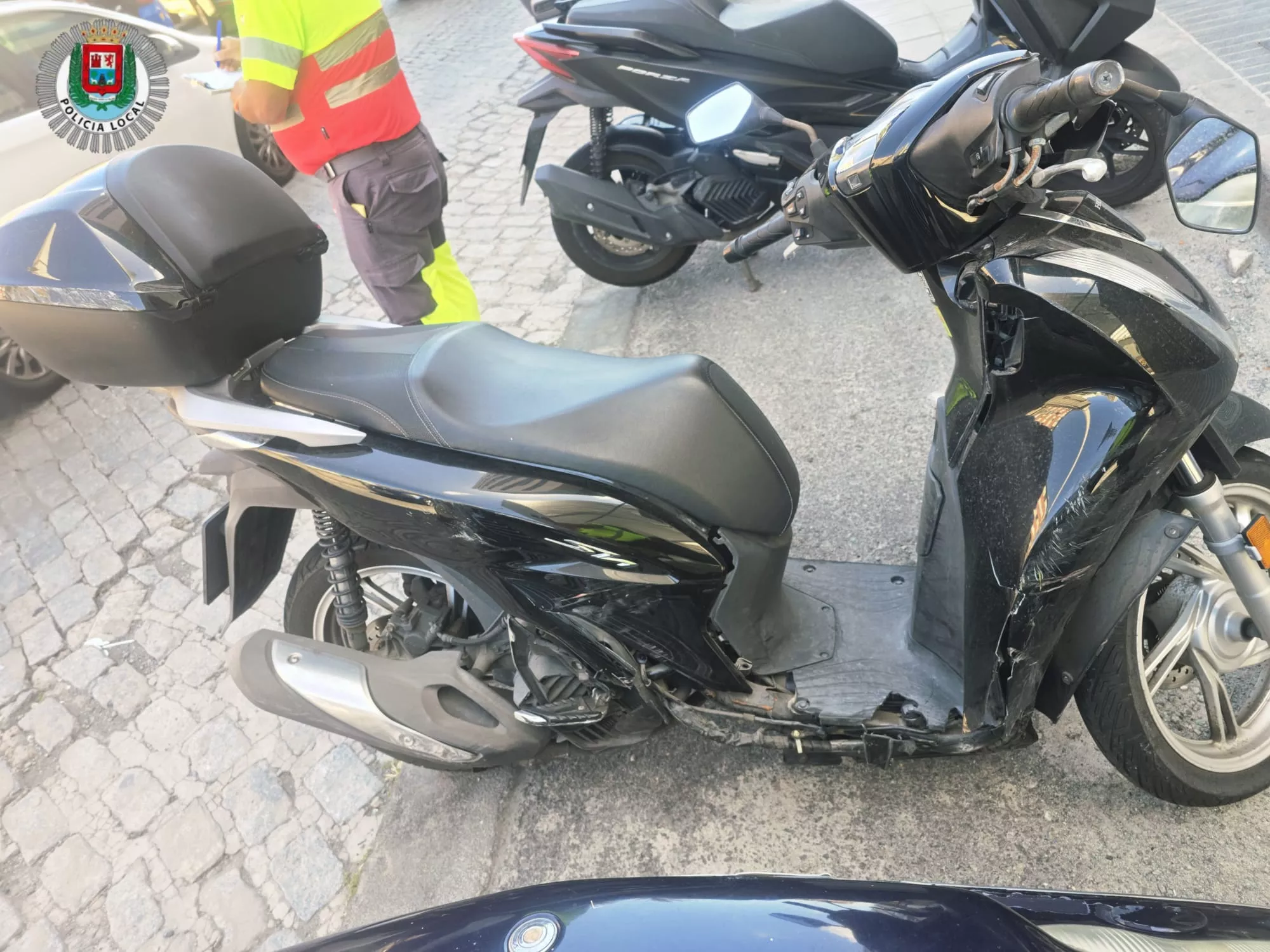 Motocicleta afectada por el siniestro. POLICIA LPA