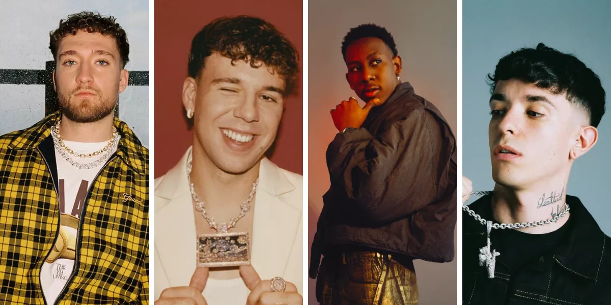 Imagen de los cuatro cantantes canarios Lucho RK, Quevedo, Juseph y La Pantera / MONTAJE AH 