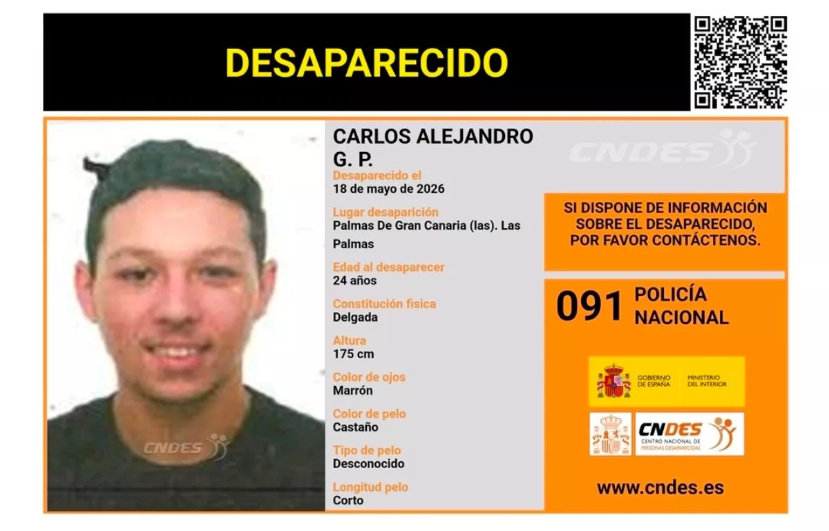 Buscan a un joven de 24 años desaparecido en Las Palmas de Gran Canaria. AH
