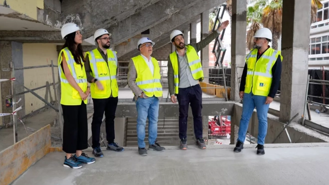 Se prevé que en diciembre pueda estar concluida la obra del edificio de la cancha deportiva, con sus gradas y gradas retráctiles / CABILDO DE GRAN CANARIA Se prevé que en diciembre pueda estar concluida la obra del edificio de la cancha deportiva, con sus gradas y gradas retráctiles / CABILDO DE GRAN CANARIA