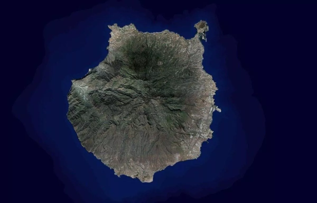 Vista satelital de Gran Canaria. GRAFCAN