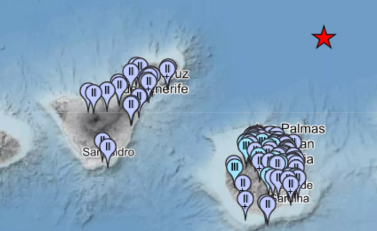 Intensidad del terremoto registrado junto a Gran Canaria. / IGN