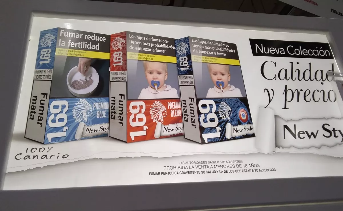 Anuncio promocional de cajas de tabaco 1,69, de Tobacco Revolutions SL./ ARCHIVO