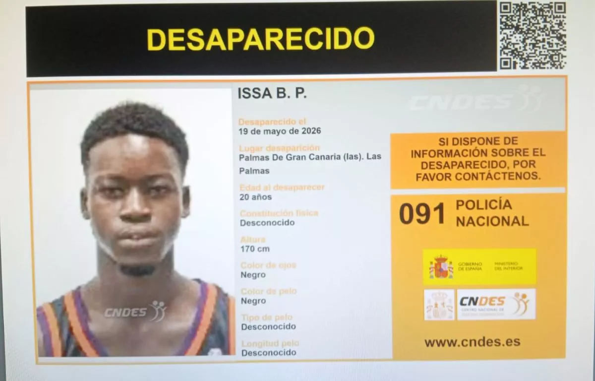 Buscan en Las Palmas de Gran Canaria a un joven de 20 años desaparecido desde el 19 de mayo. AH