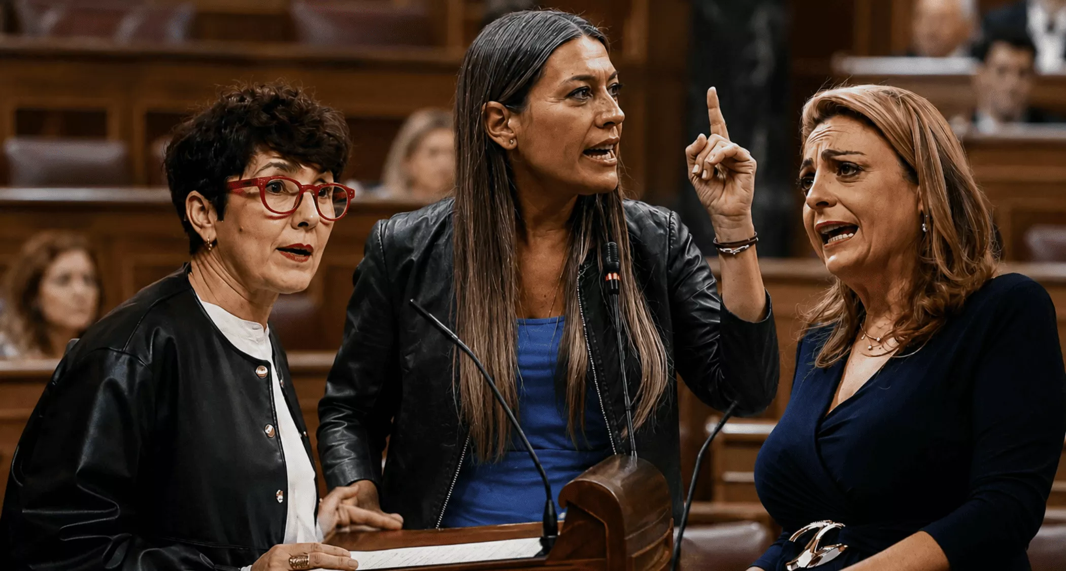 Maribel Vaquero (PNV), Miriam Nogueras (Junts) y Cristina Valido (Coalición Canaria), portavoces nacionalistas en el Congreso. / EFE