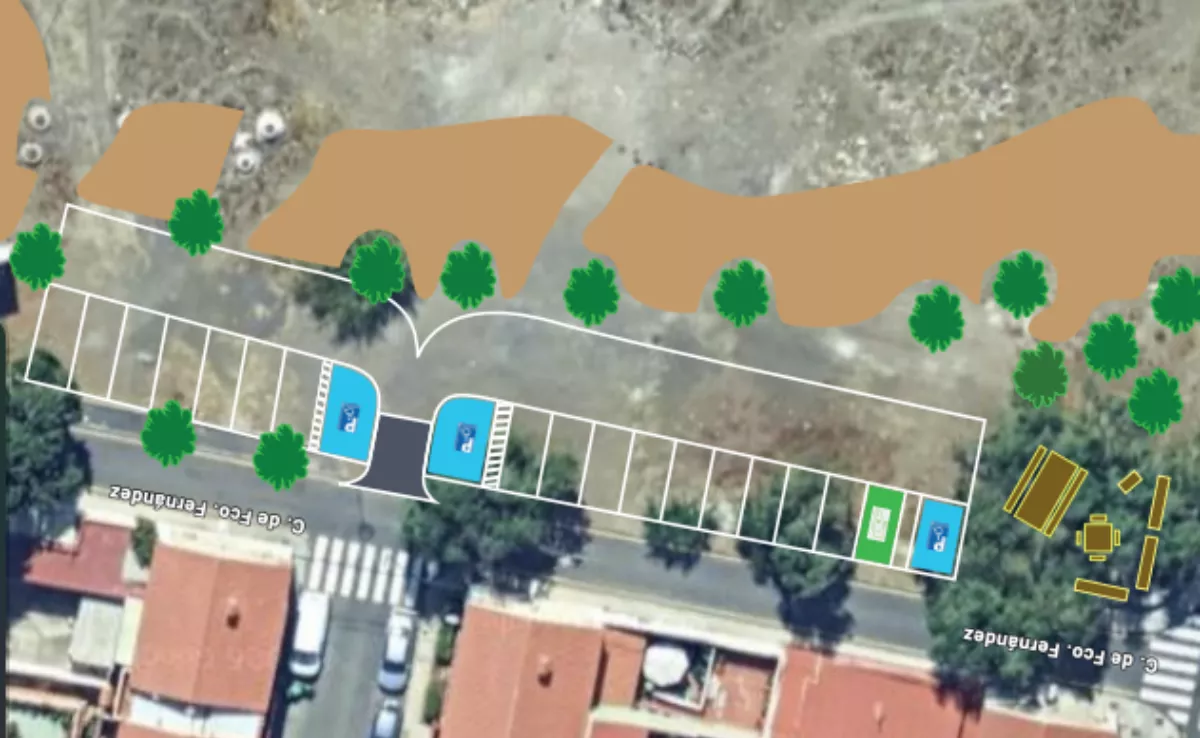 Propuesta en el barrio de Somosierra-García Escámez de un aparcamiento./ CEDIDA