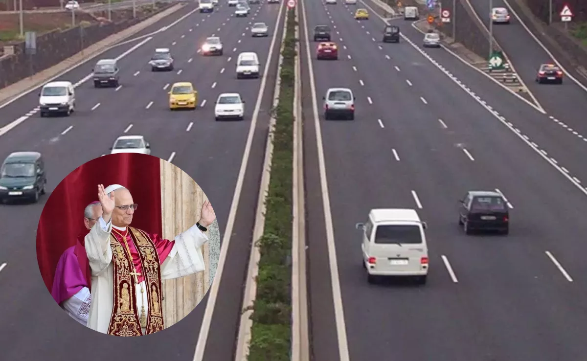 Imagen de la TF-5 junto al papa León XIV. / AH