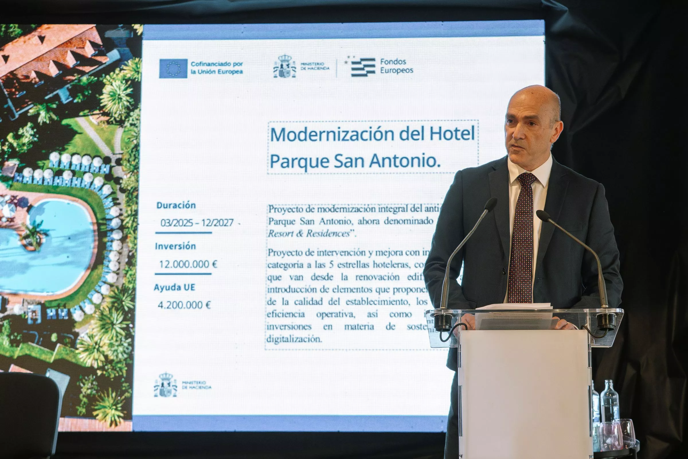 Orlando Santana en la presentación de Radisson Resort & Residences Tenerife,  Orlando Santana, representante de Tenerife Assets Company. / CEDIDA