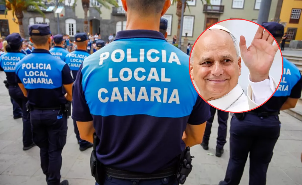 El Ayuntamiento de Las Palmas de Gran Canaria ha aprobado un programa de productividad para reconocer la dedicación especial de los cuerpos municipales de seguridad y emergencias durante la visita del papa León XIV / MONTAJE AH