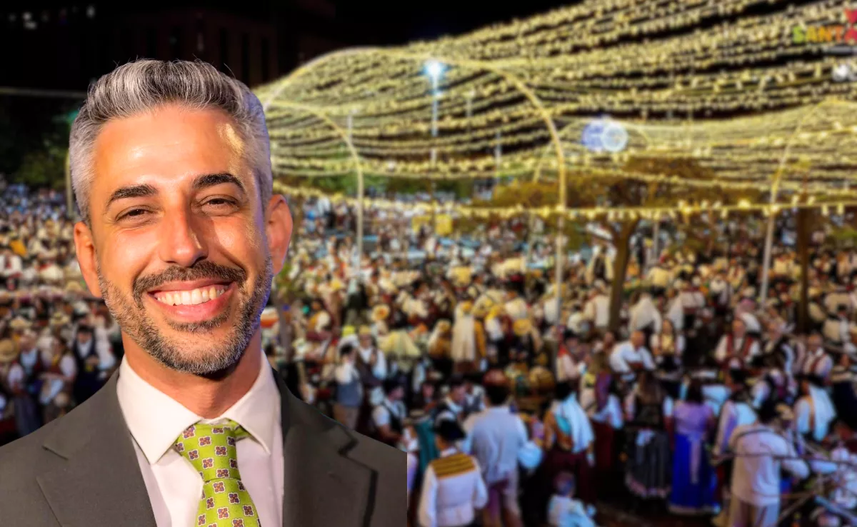 Javier Caraballero, concejal de Fiestas de Santa Cruz de Tenerife, y las Fiestas de Mayo 2026./ MONTAJE AH