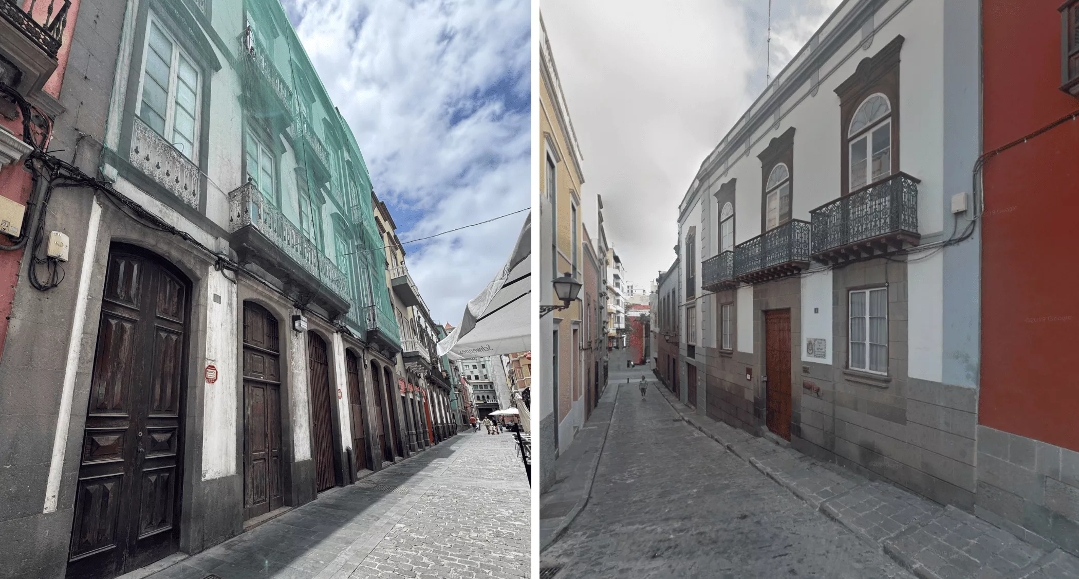 Fachadas de los edificios situados en las calles Armas y Pelota que se convertirán en un hotel de 26 habitaciones en Vegueta. / AH
